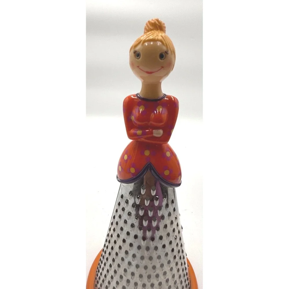 Pylones Paris Ma Dame Cheese Grater Lady Figurine Orange Floral 9.5